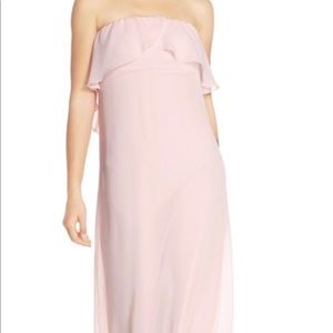 Dusty rose chiffon floor length dress